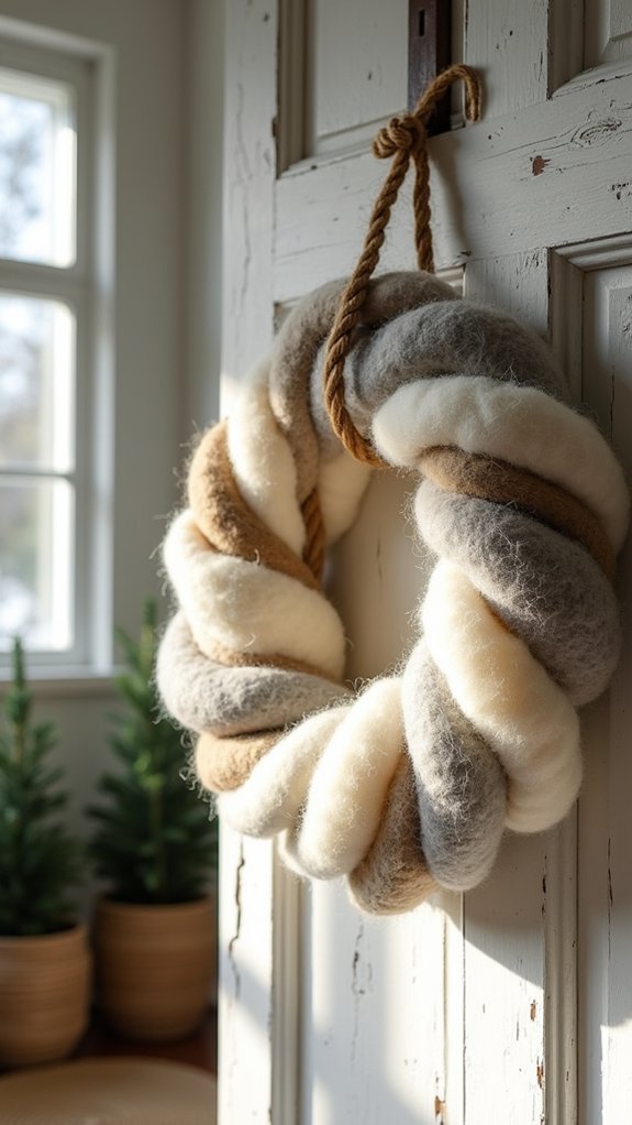 cozy rustic wool wreath