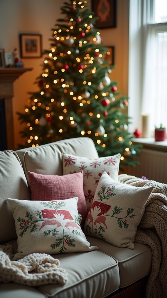 cozy seasonal pillow decor