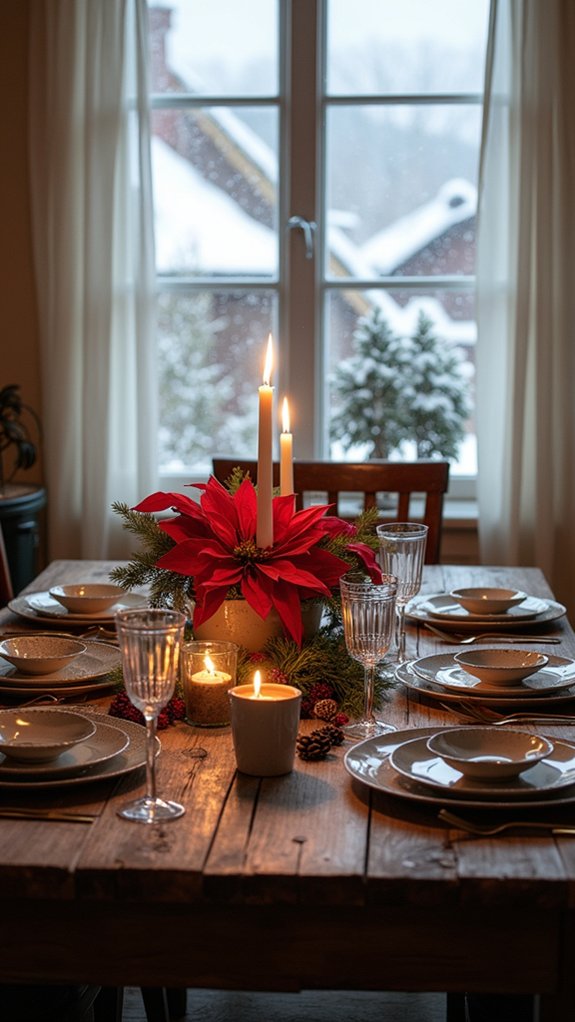 cozy snowy dining atmosphere