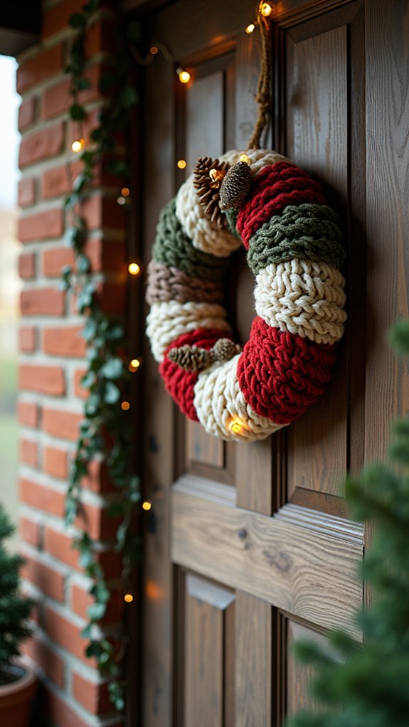 cozy sweater wreath decor