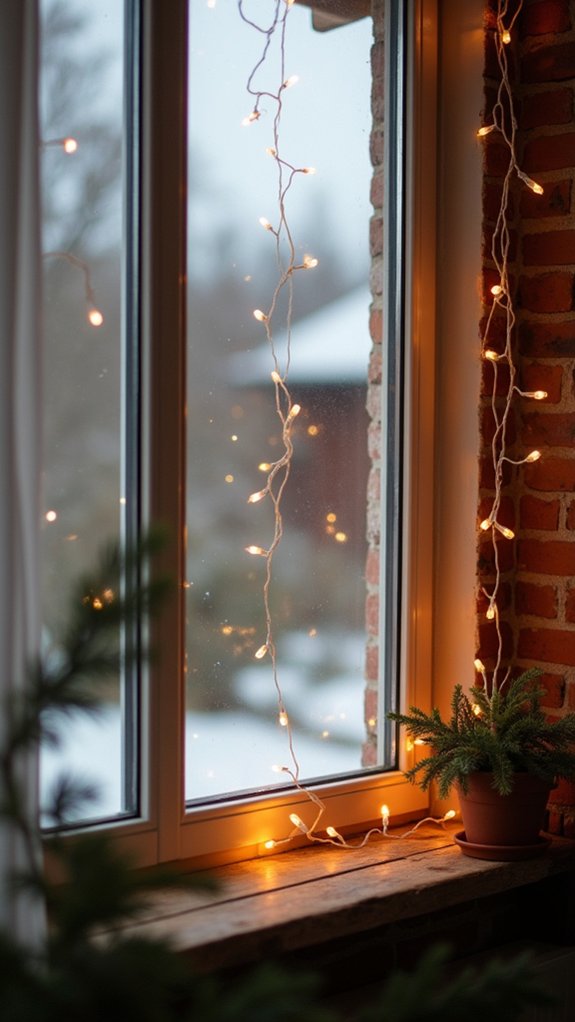 cozy twinkling window lights