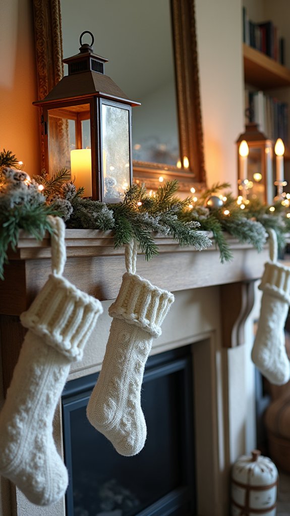 cozy winter mantle decor