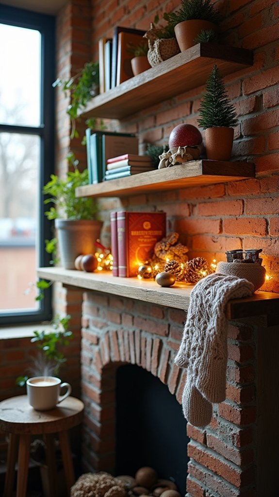 creative holiday shelf decor