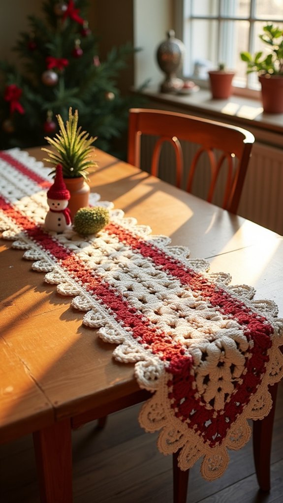 crocheted table runner charm