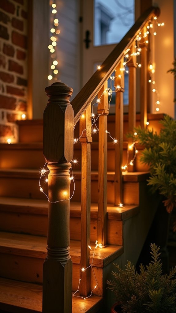 dazzling staircase holiday lights