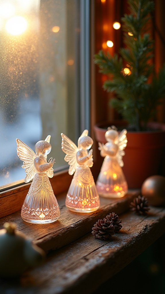 delicate glass angel figurines
