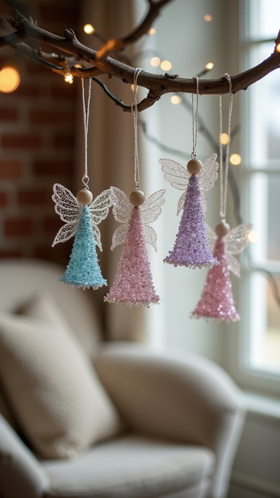 delicate shimmering beaded angels