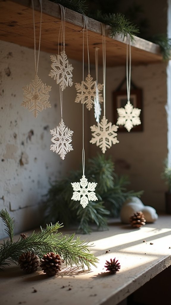 delicate vintage lace snowflakes