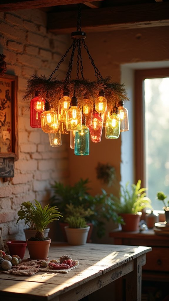 diy festive light chandelier