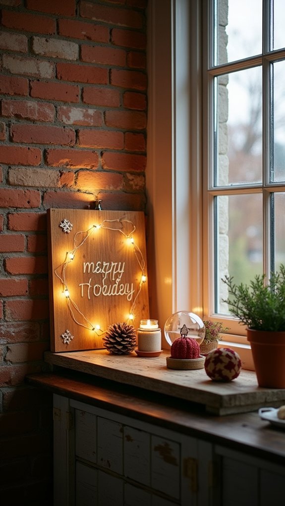 diy festive light signs