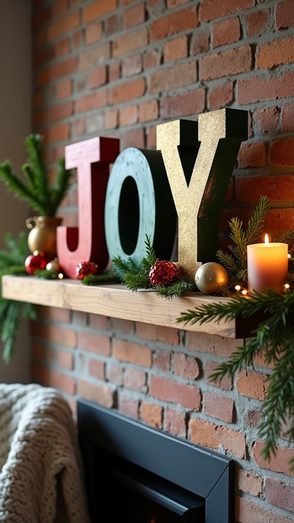 diy festive wooden letters