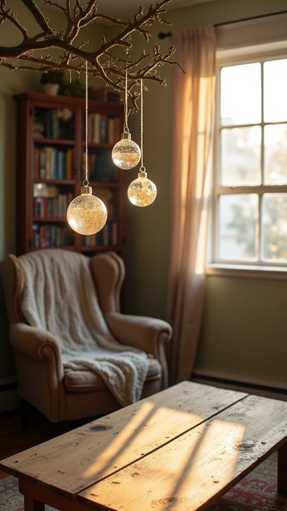 diy glittered holiday ornaments