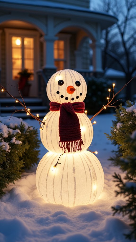 diy lighted snowman project