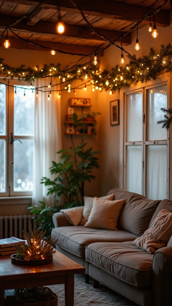 draping string lights creatively