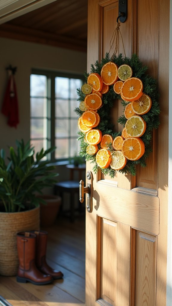 dried citrus wreath creation