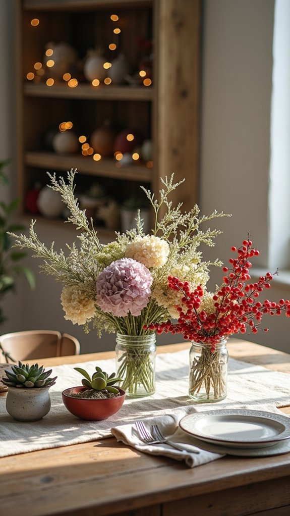 dried floral holiday decor