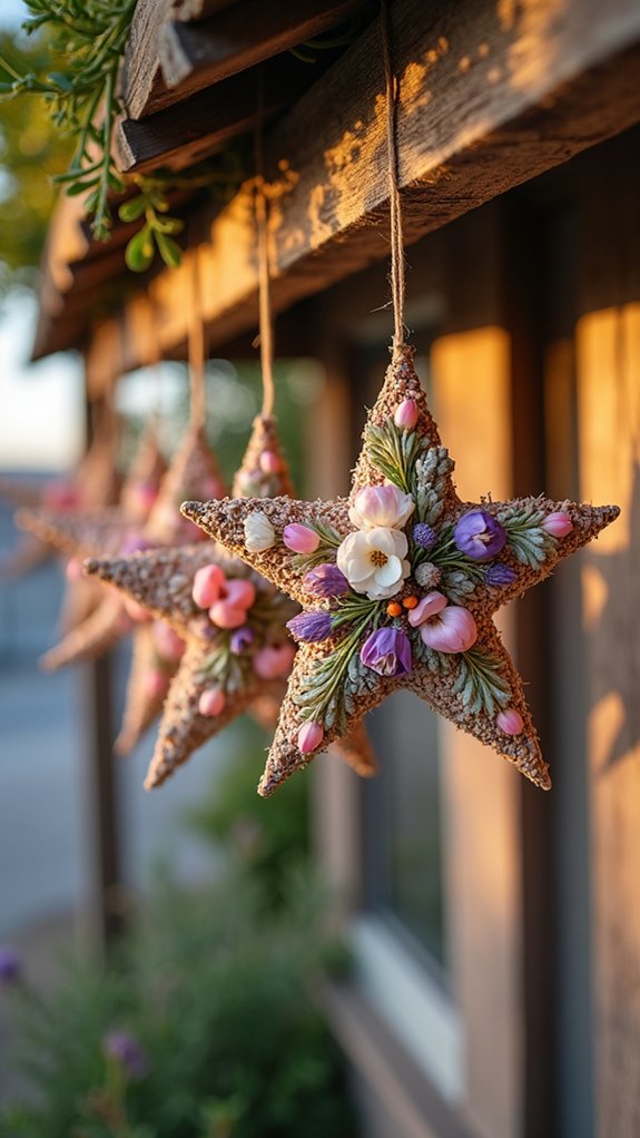 dried flower star ornaments
