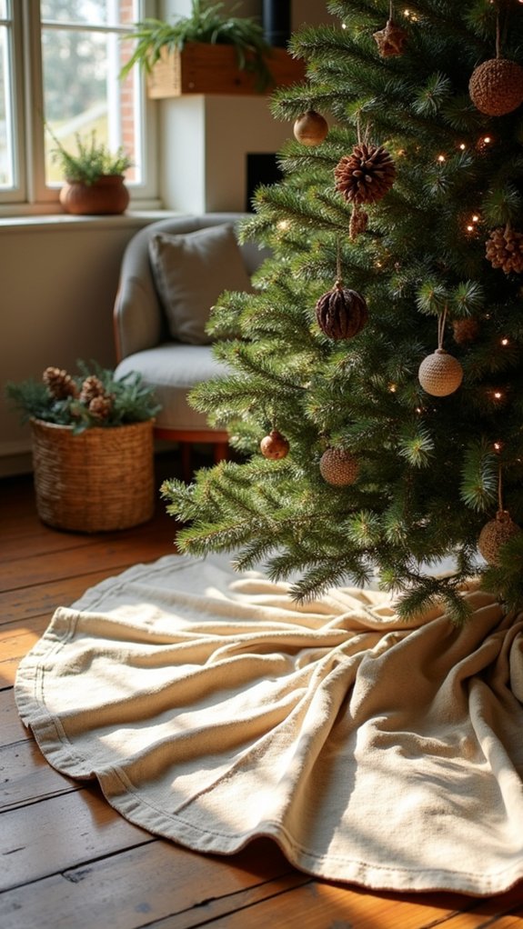 earthy linen tree skirt