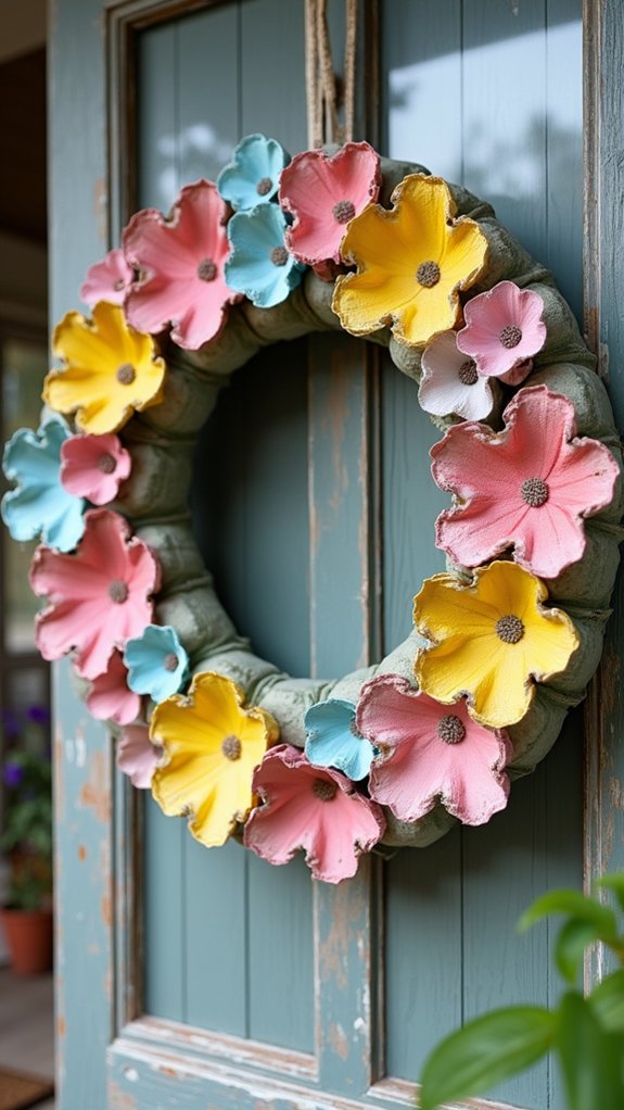 eco friendly egg carton wreath