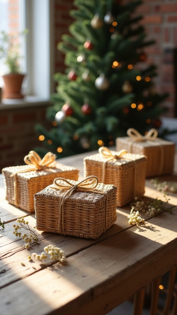 eco friendly rattan gift wrapping