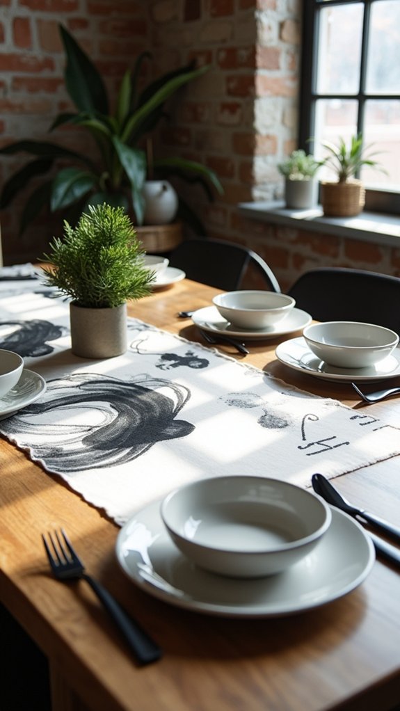 elegant black and white runners