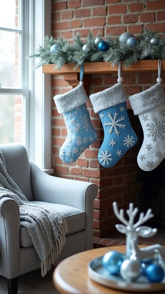 elegant blue silver stockings