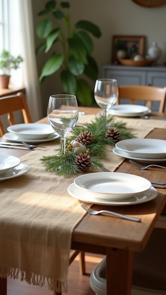 elegant burlap table decor