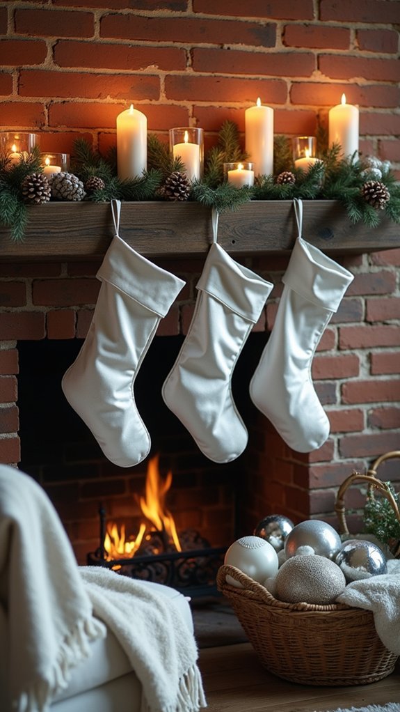 elegant embroidered silver stockings