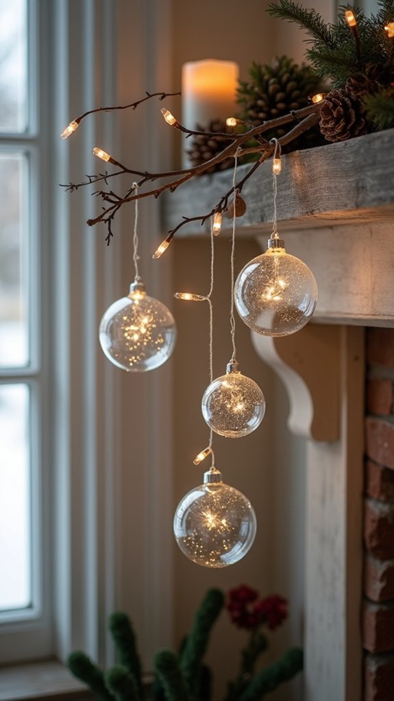 elegant glass ornaments glow