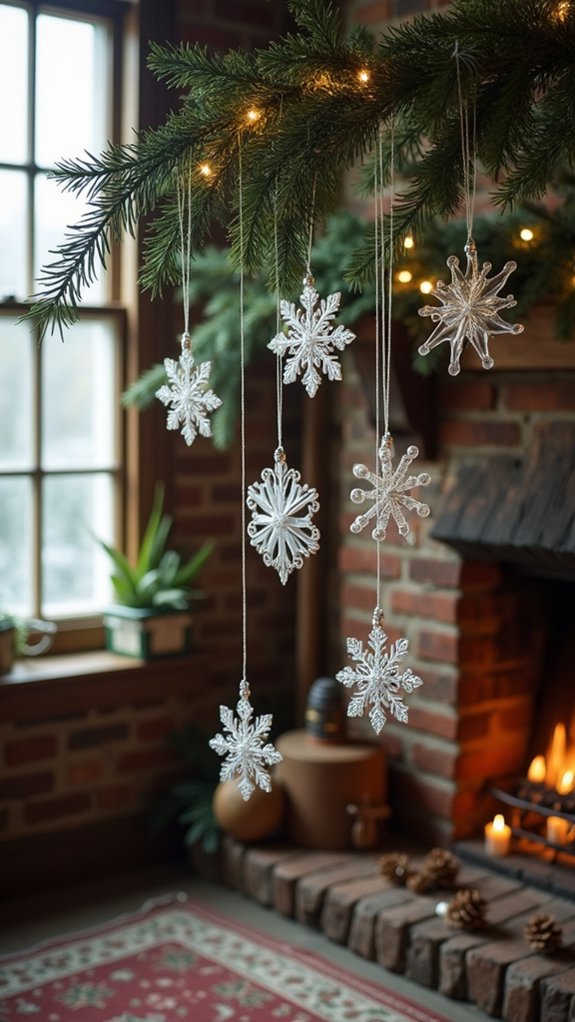 elegant glass snowflake ornaments