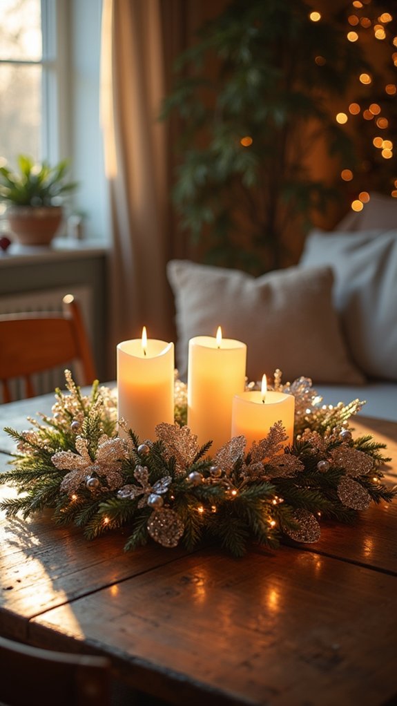 elegant glass wreath decor