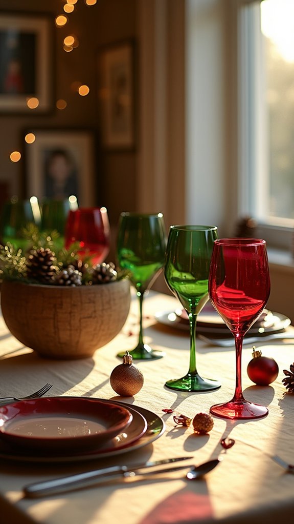 elegant glassware rich hues