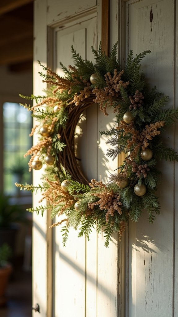 elegant gold fern wreath
