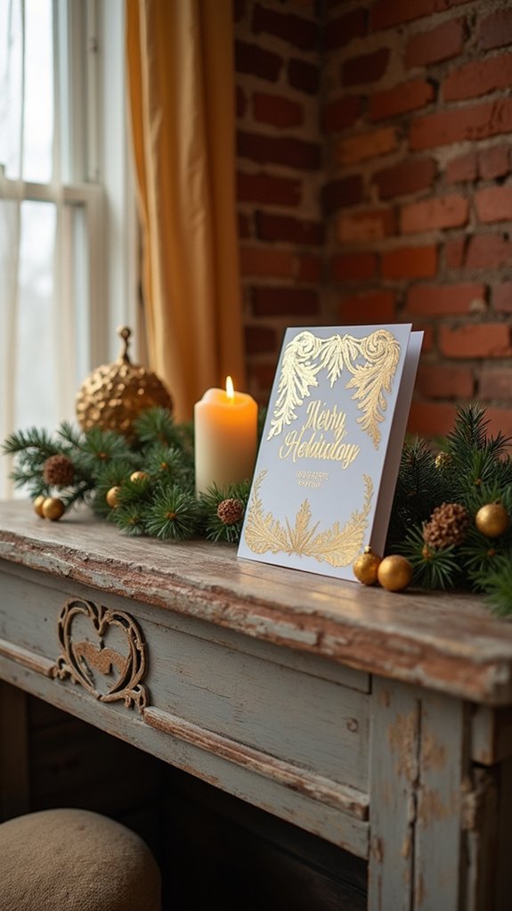 elegant gold holiday cards