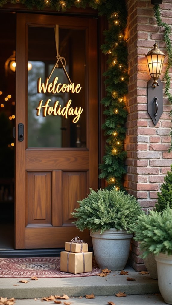 elegant gold holiday signage