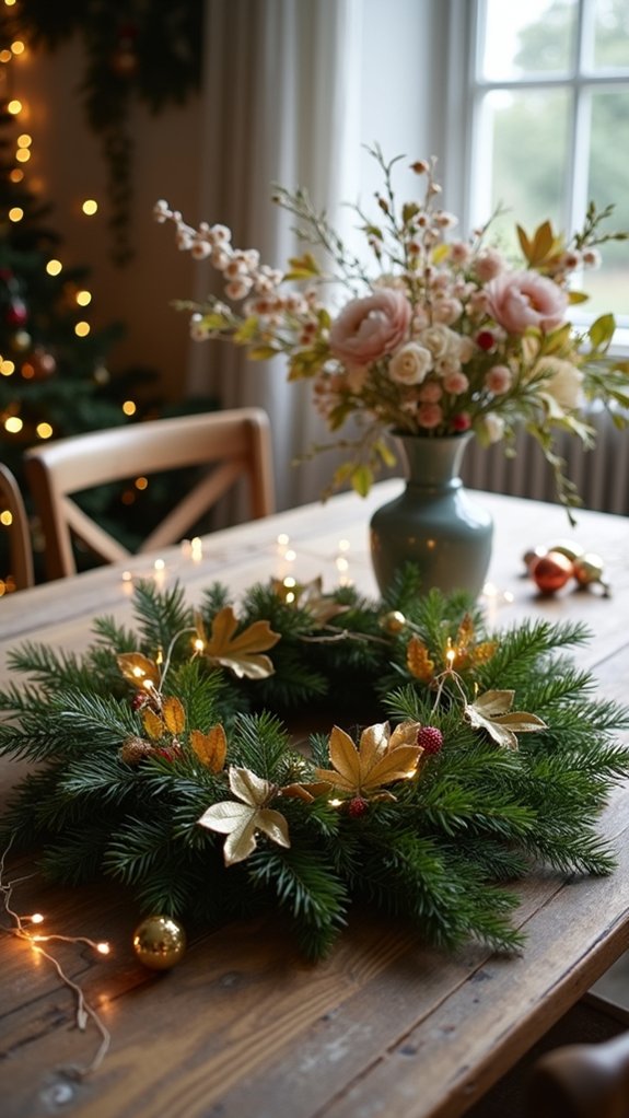 elegant gold pine wreath