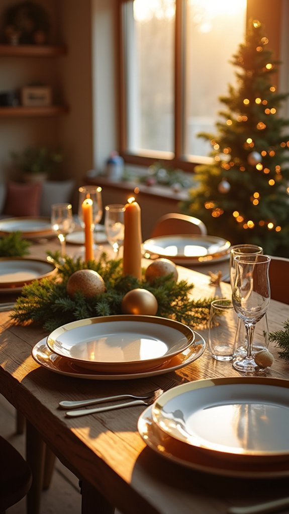 elegant gold trimmed platters