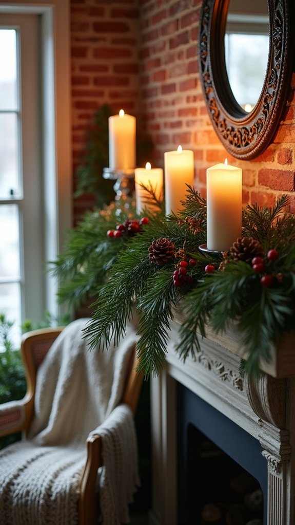 elegant greenery and candles