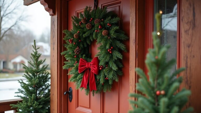 21 Door Frame Christmas Wreath Ideas That Create a Grand Entrance elegant holiday entrance decor