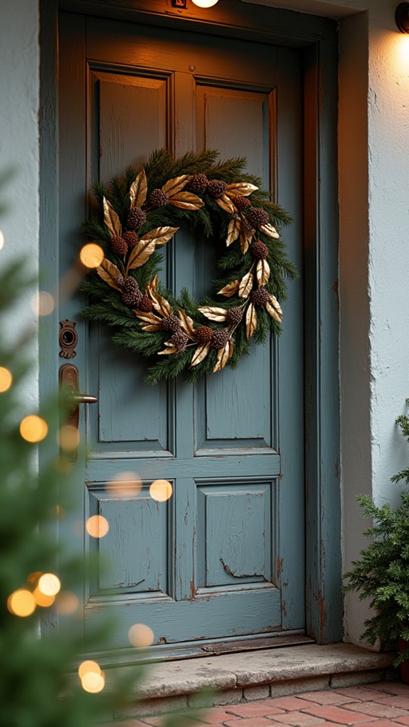 elegant metallic holiday wreath