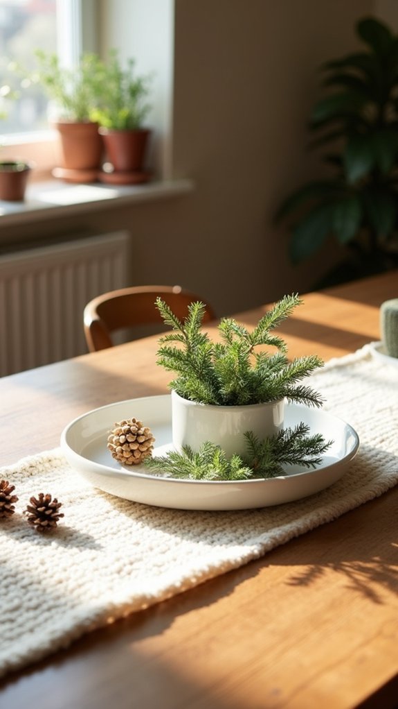 elegant minimalist centerpiece tray