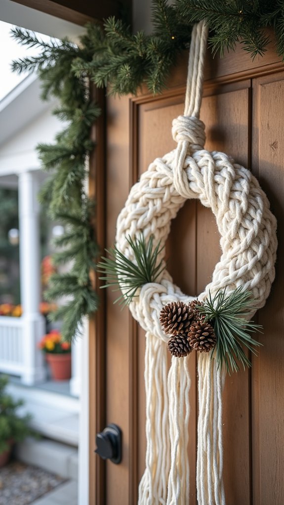 elegant pinecone macrame wreath