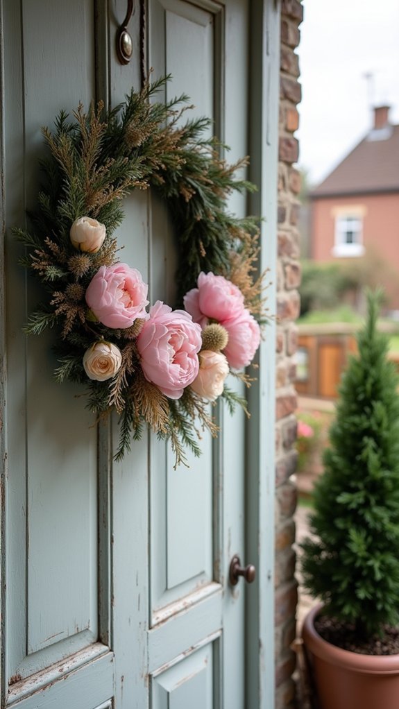 elegant pink thistle wreath