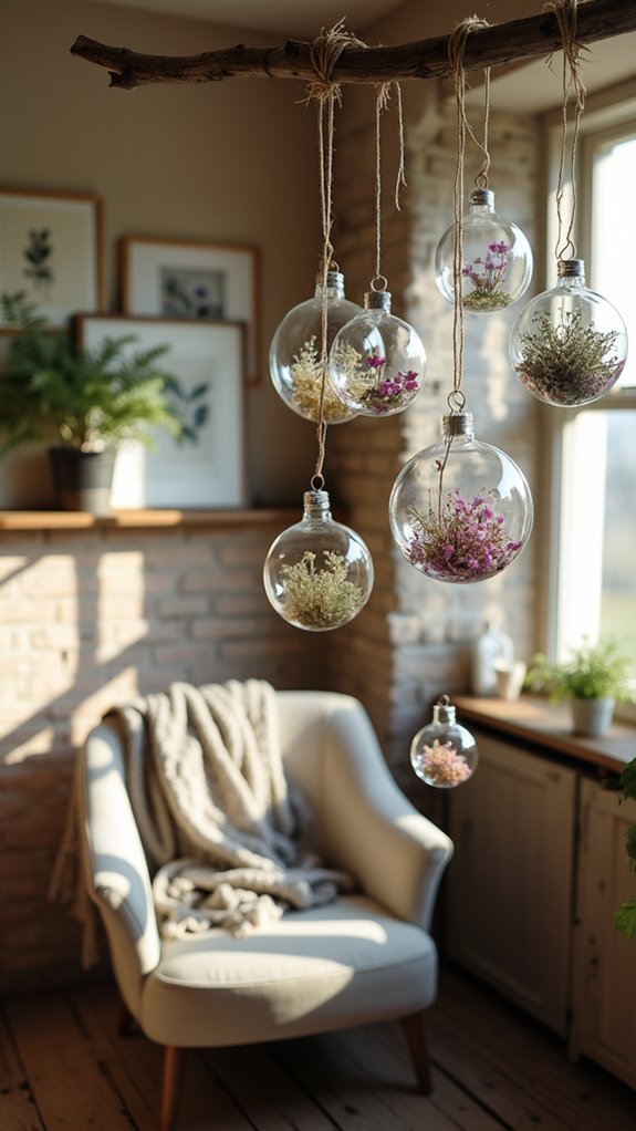 elegant pressed flower ornaments
