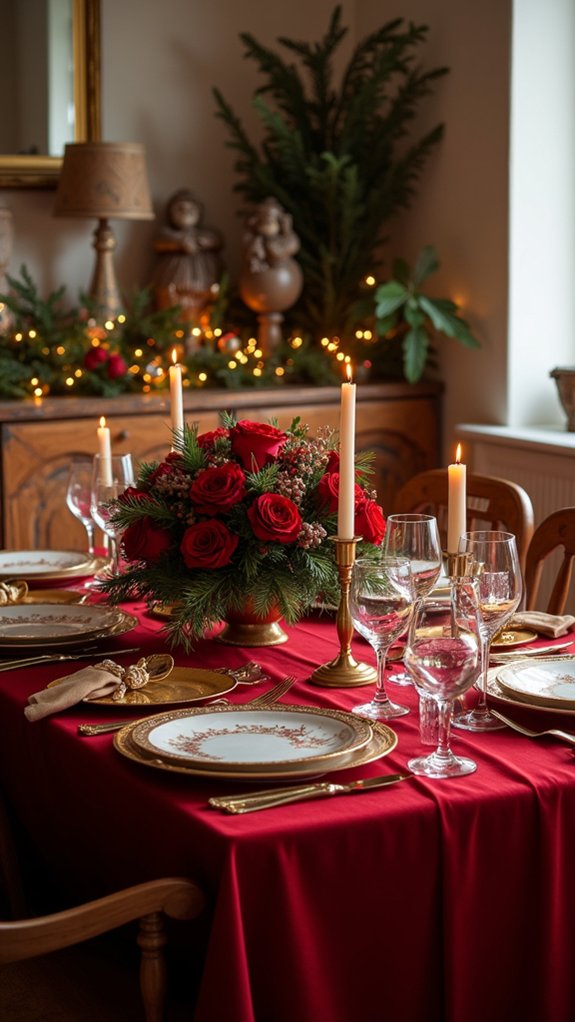 elegant red and gold