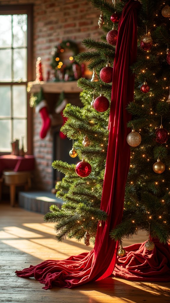 elegant red velvet ribbon