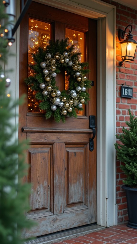 elegant reflective wreath accents