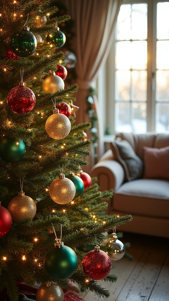 elegant shimmering christmas ornaments