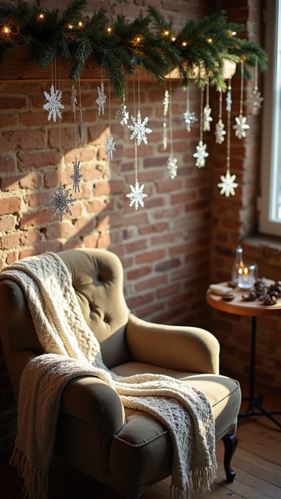 elegant shimmering snowflake ornaments