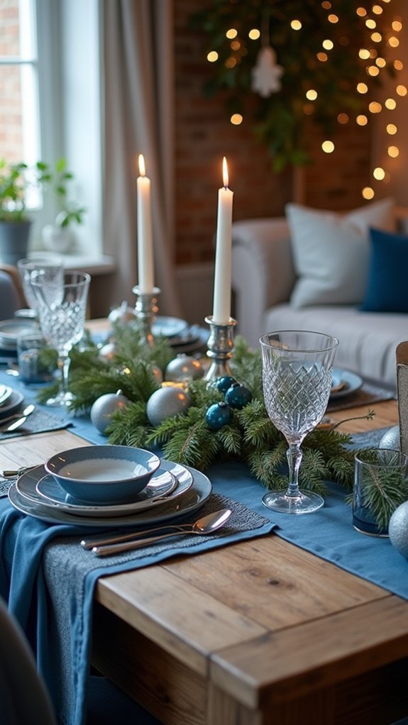 elegant silver and blue